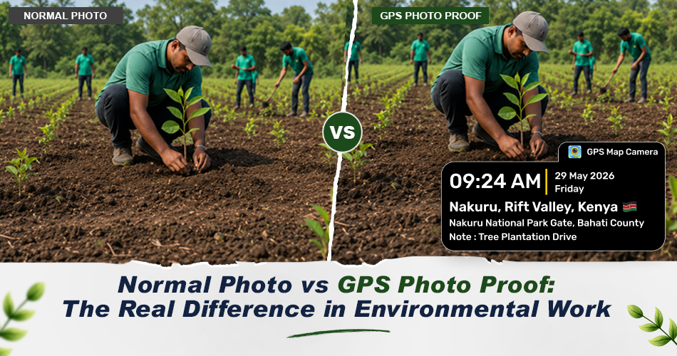 Environmental fieldwork with GPS Map Camera
