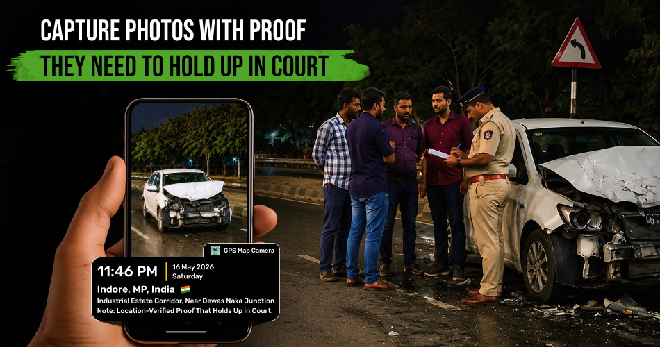 Legal evidence with GPS Map Camera