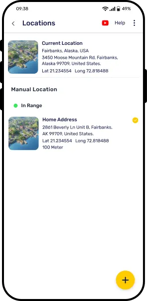 Managing current and manual custom locations in GPS Map Camera